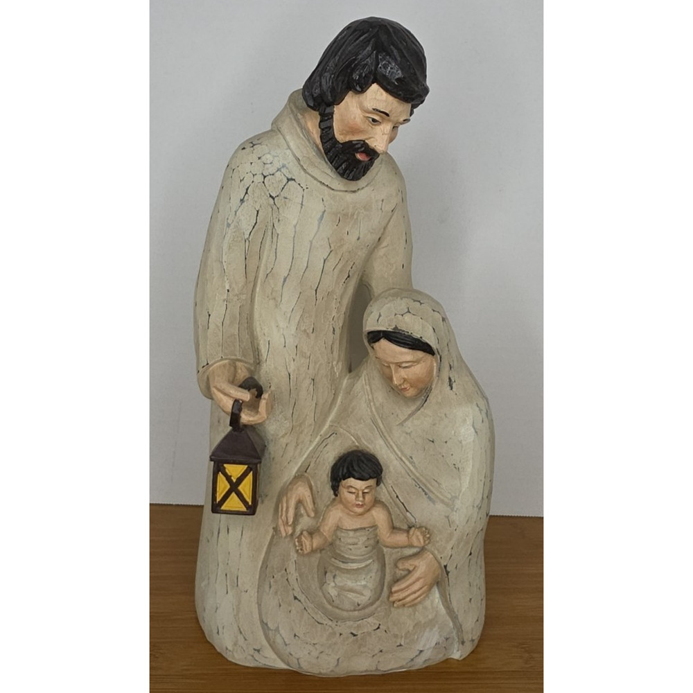 Holy Family‎ 12 Inch Resin Statue Figure Nativity Baby Jesus Mary Joseph Vintage - Picture 12 of 12